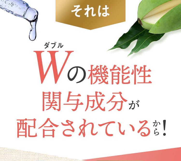 Wの機能性関与成分が配合されているから!
