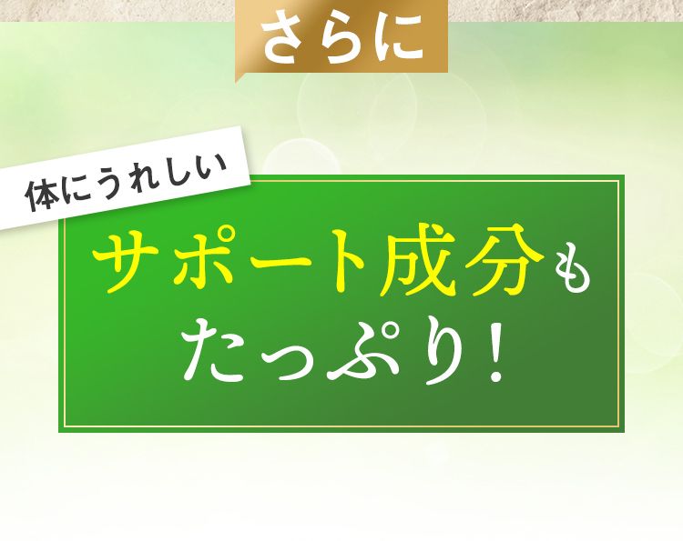 体にうれしいサポート成分もたっぷり!