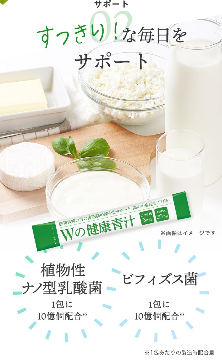 すっきり!な毎日をサポート 植物性ナノ型乳酸菌 ビフィズス菌 1包に10億個配合